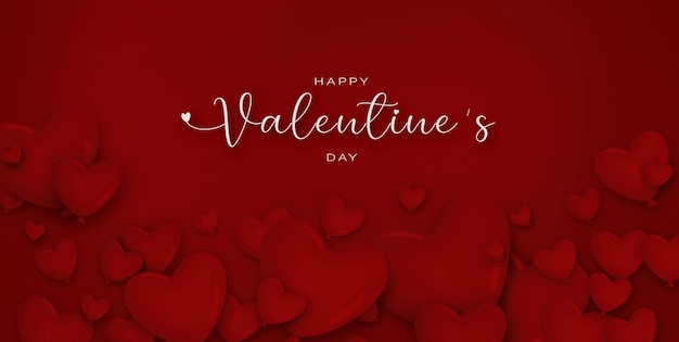 Cute valentines day background with hearts and greeting message