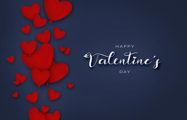 Cute valentines day background with hearts and greeting message