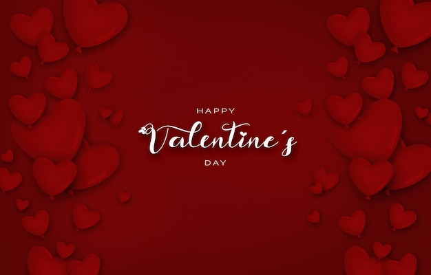 Free photo cute valentines day background with hearts and greeting message
