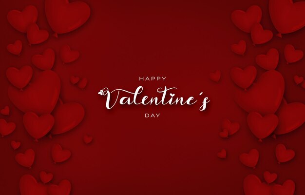 Cute valentines day background with hearts and greeting message