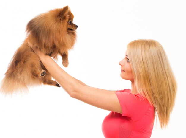 Cute woman with a dog