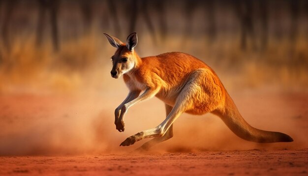 Cute young marsupial looking at camera outdoors generated by AI