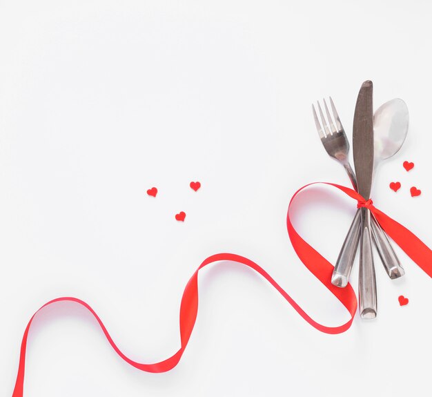 Cutlery set with small hearts 