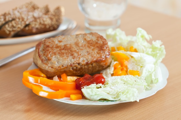 cutlets with lettuce  