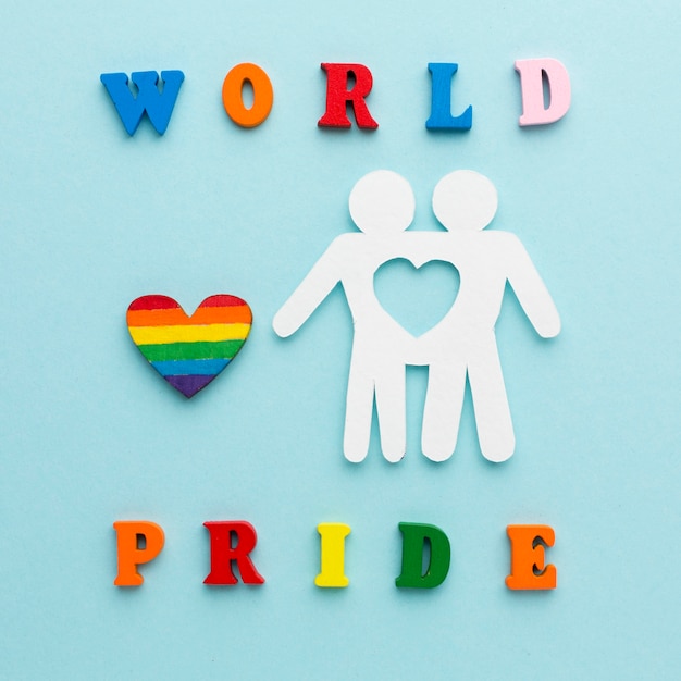 Free Photo cutout paper couple people world pride