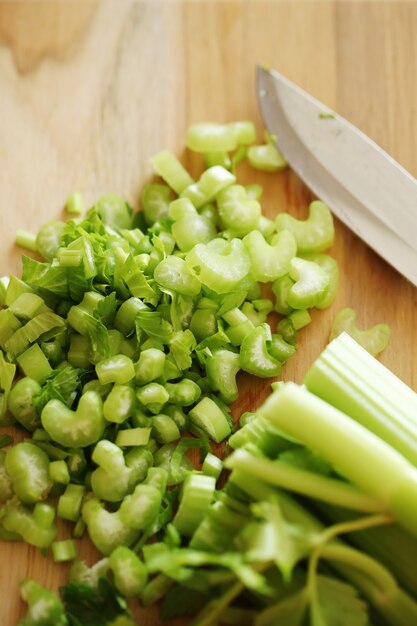 Cutting celery