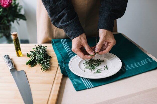 Cutting herbs