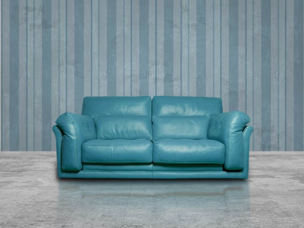 Cyan leather sofa 