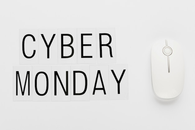 Cyber monday message with white mouse