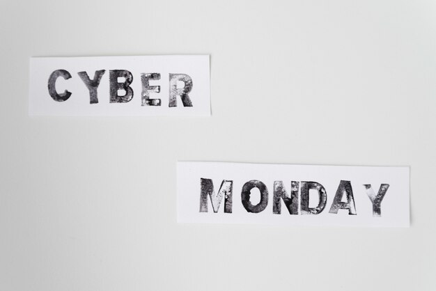 Cyber monday text on plain background