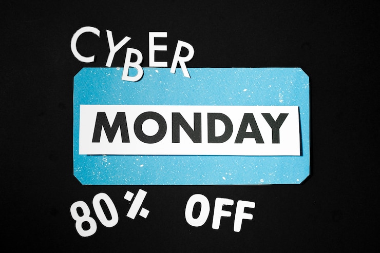 Free Photo cyber monday words with modular paper letters