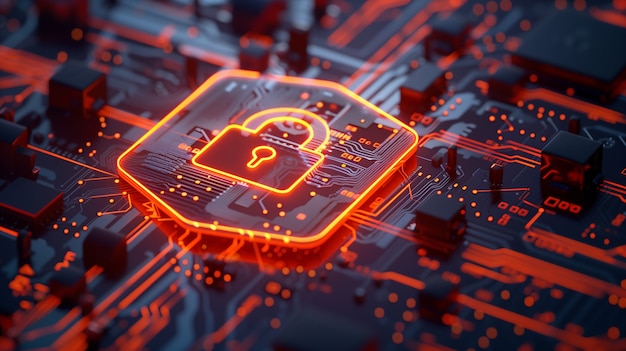 cyber security concept in digital art