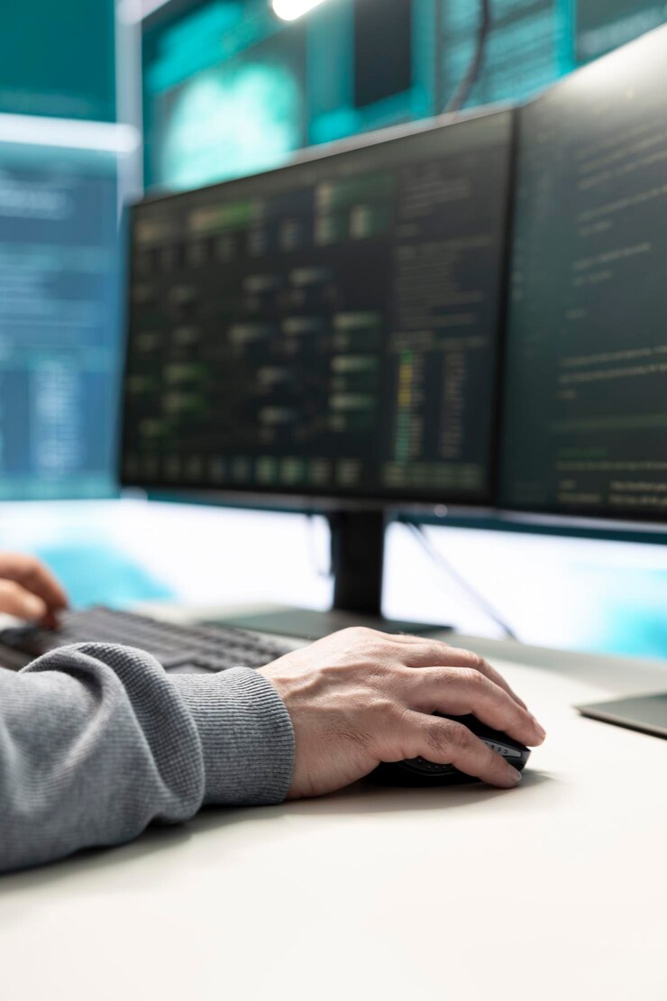 Free Photo cyber security experts in governmental hacking room working on securing networks