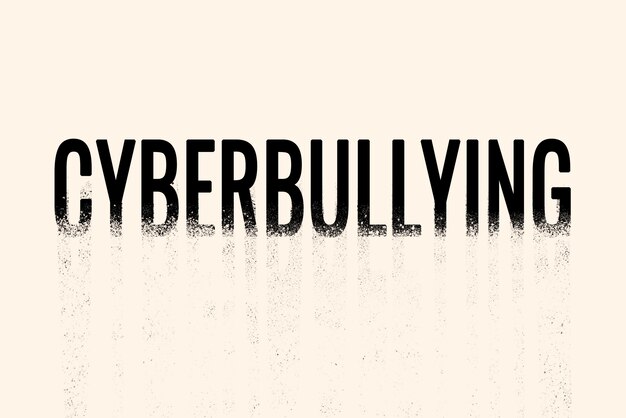 Cyberbullying typography in crumble font