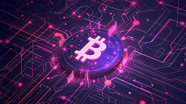 Free photo cyberpunk bitcoin illustration