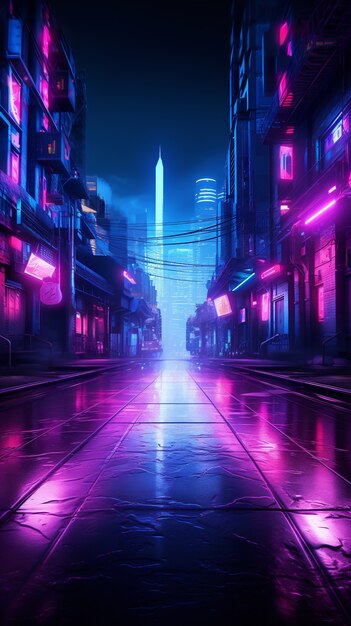 Cyberpunk urban scenery