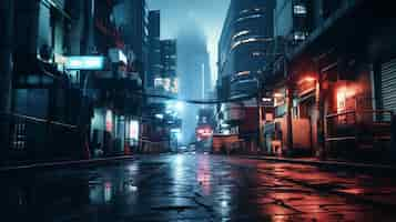 Free photo cyberpunk urban scenery