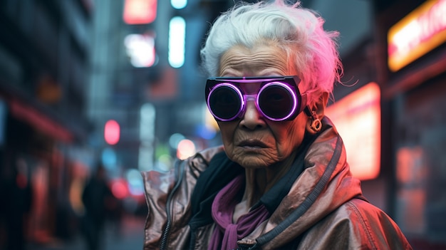 Foto gratuita ritratto di guerriero donna cyberpunk