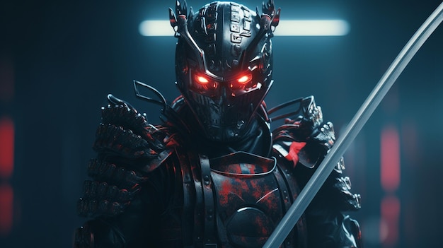 Cyborg smaurai with their sword