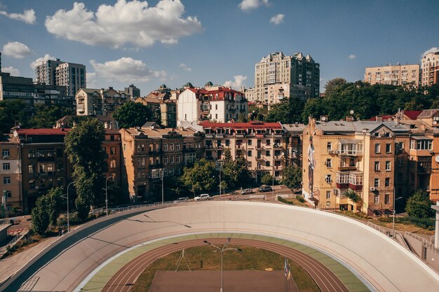 cycle track in the middle of the city