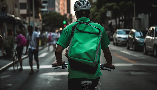자전거 타는 사람은 AI가 생성한 도시 교통 동작을 통해 돌진합니다.