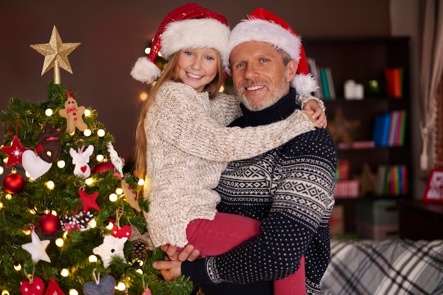 Daddy, me and our beautiful Christmas tree