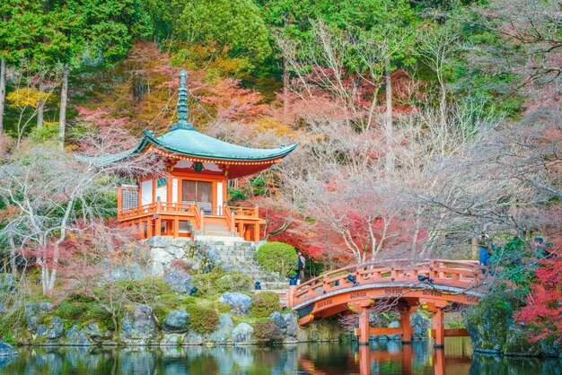 秋の醍醐寺の寺院、京都、日本