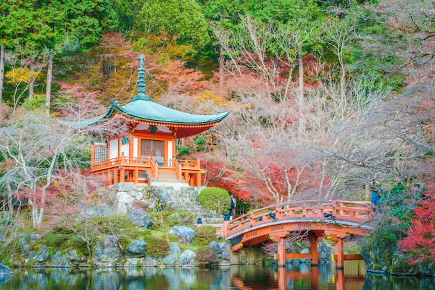 秋の醍醐寺の寺院、京都、日本