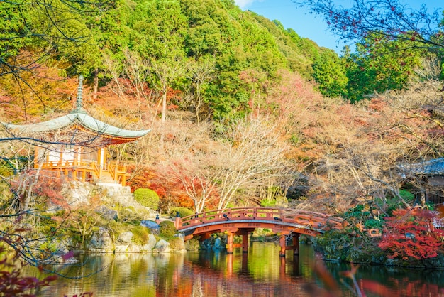 秋の醍醐寺の寺院、京都、日本