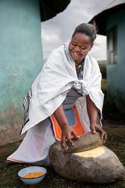 Free photo daily life of indigenous people