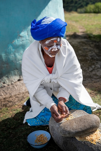 Free photo daily life of indigenous people