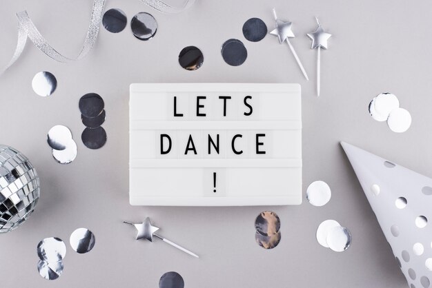 Dance message on lightbox arrangement