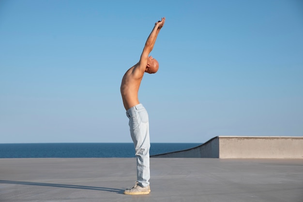 Dancer doing elegant performing art