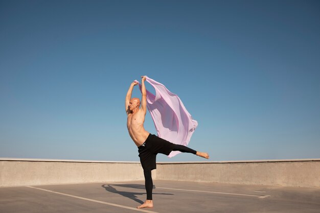 Dancer doing elegant performing art