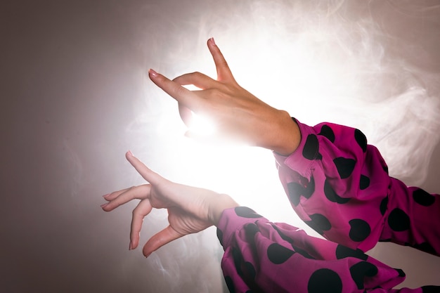 Free photo dancers hands performing floreo