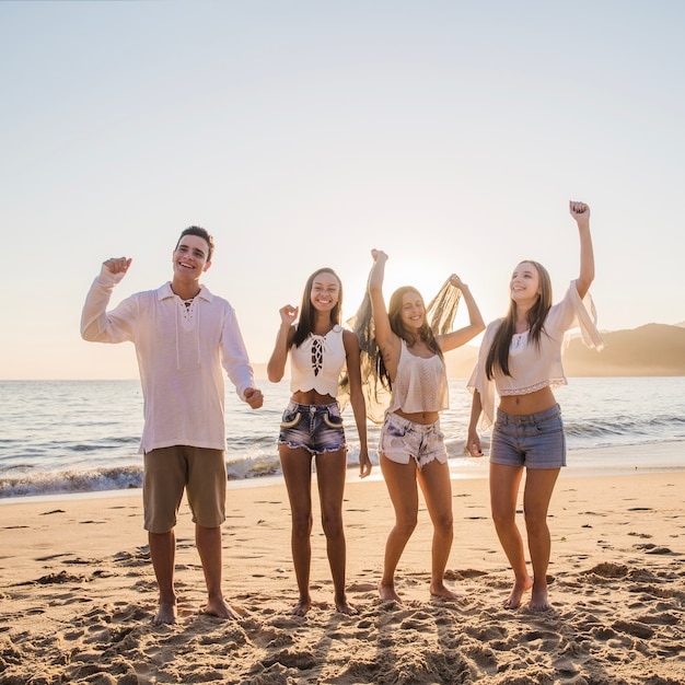 Dancing at beach party