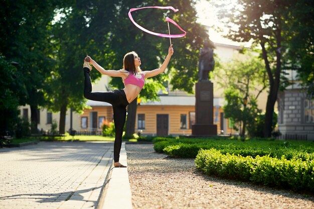 Dance with ribbon in City