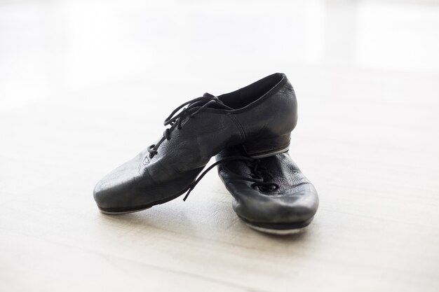 Dancing shoes on wooden floor