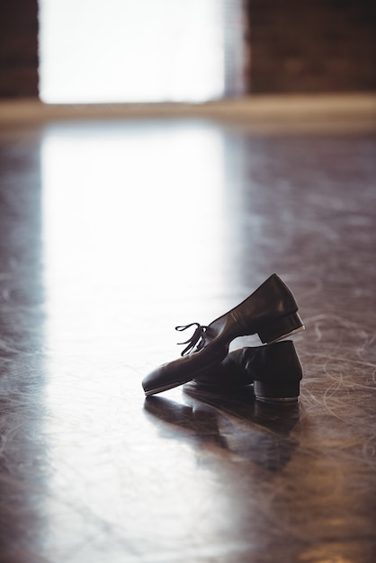 Dancing shoes on wooden floor