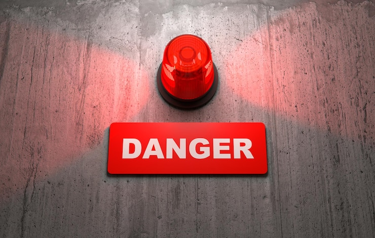 Free Photo danger alert sign with siren light