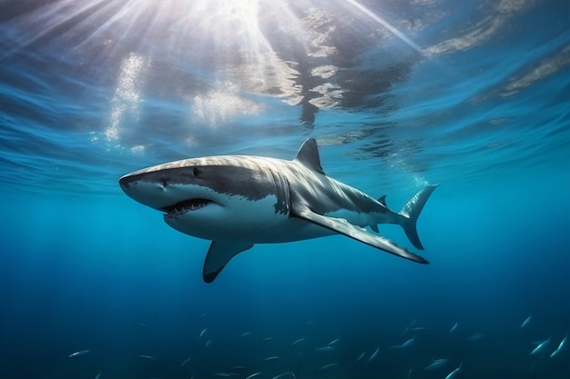 Free photo dangerous shark underwater