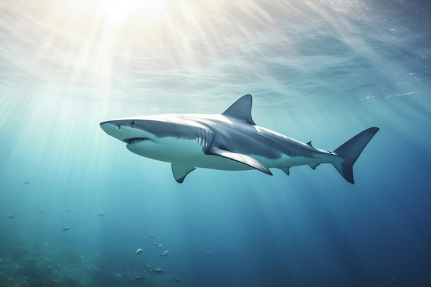 Free photo dangerous shark underwater