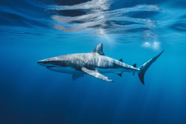 Dangerous shark underwater