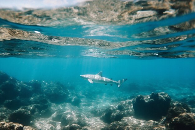 Dangerous shark underwater