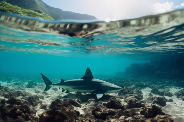 Dangerous shark underwater