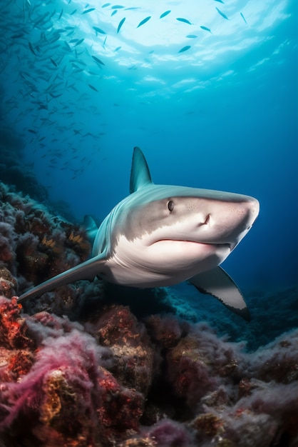 Dangerous shark underwater