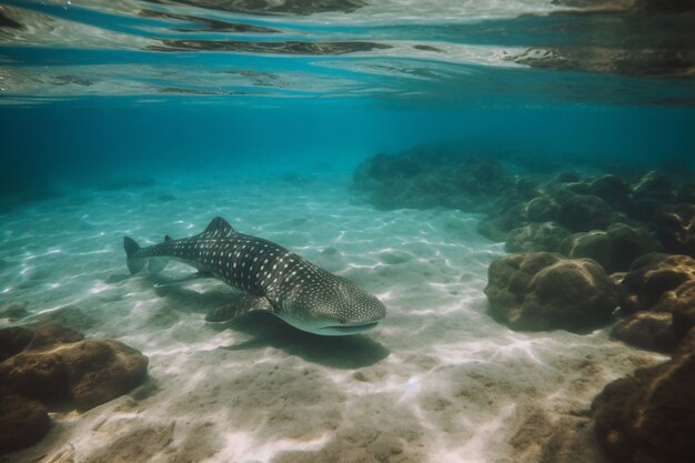 Dangerous shark underwater