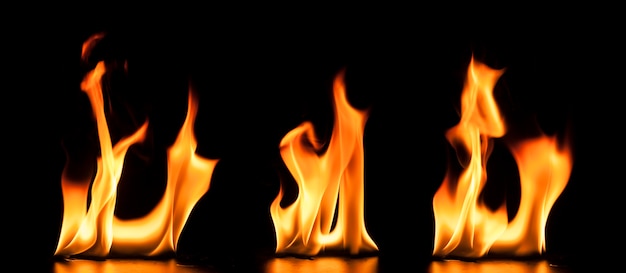 Dark background with dangerous flames