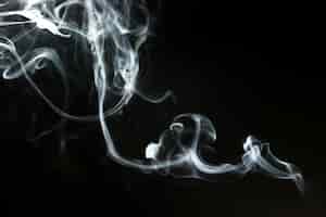 Бесплатное фото Темный фон с тонким волнистым дымом