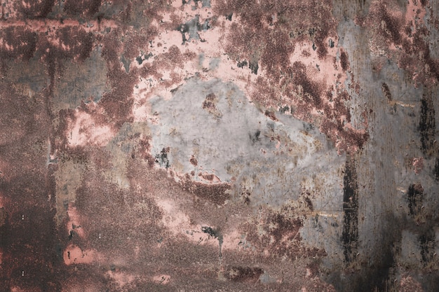 Free photo dark brown grungy metal wall weathered